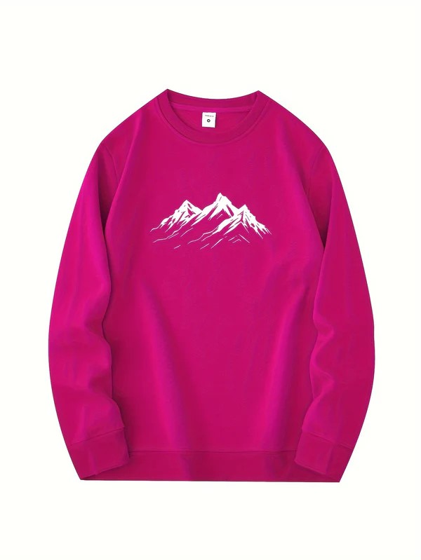 Cozy Winter Mens Sweatshirt with Mountain Design