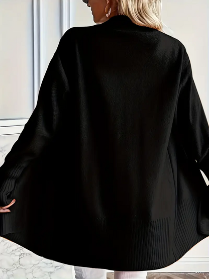 Women's knitted sweater with a round neckline and relaxed fit