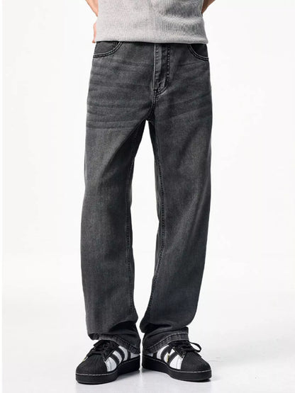 Comfortable Fit Straight Leg Blue Jeans - BritishElegance