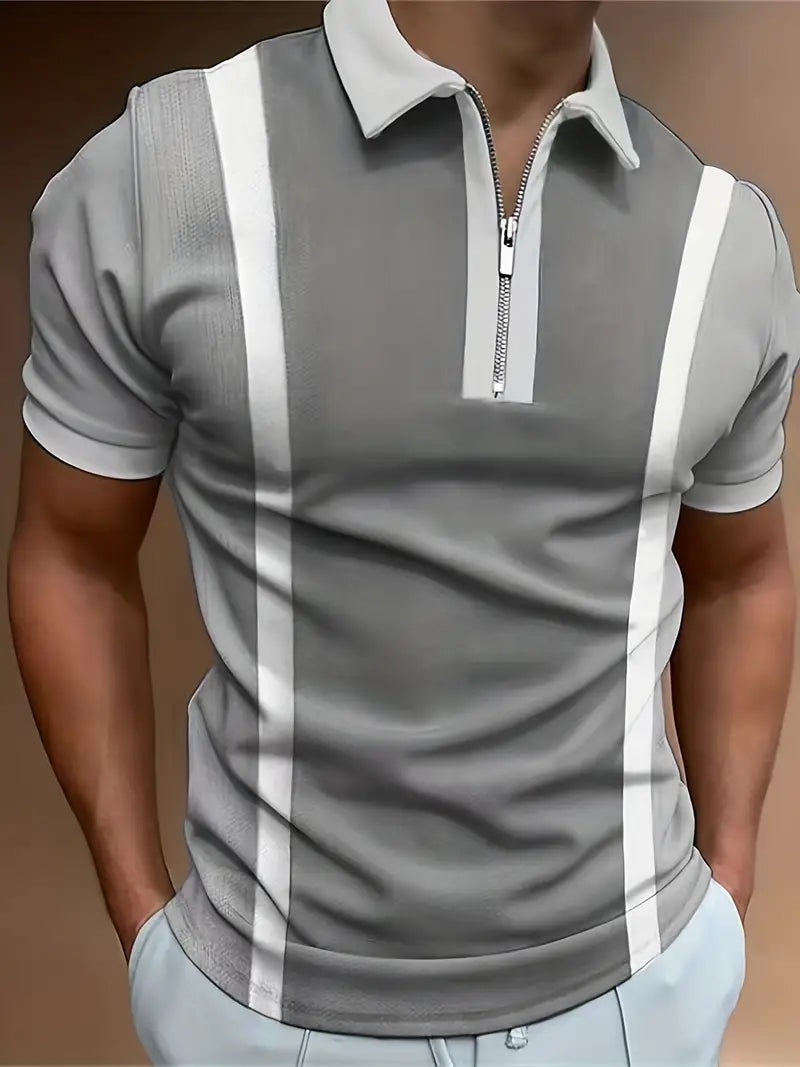 Ethan Stripe Print Casual Short Sleeve Shirt