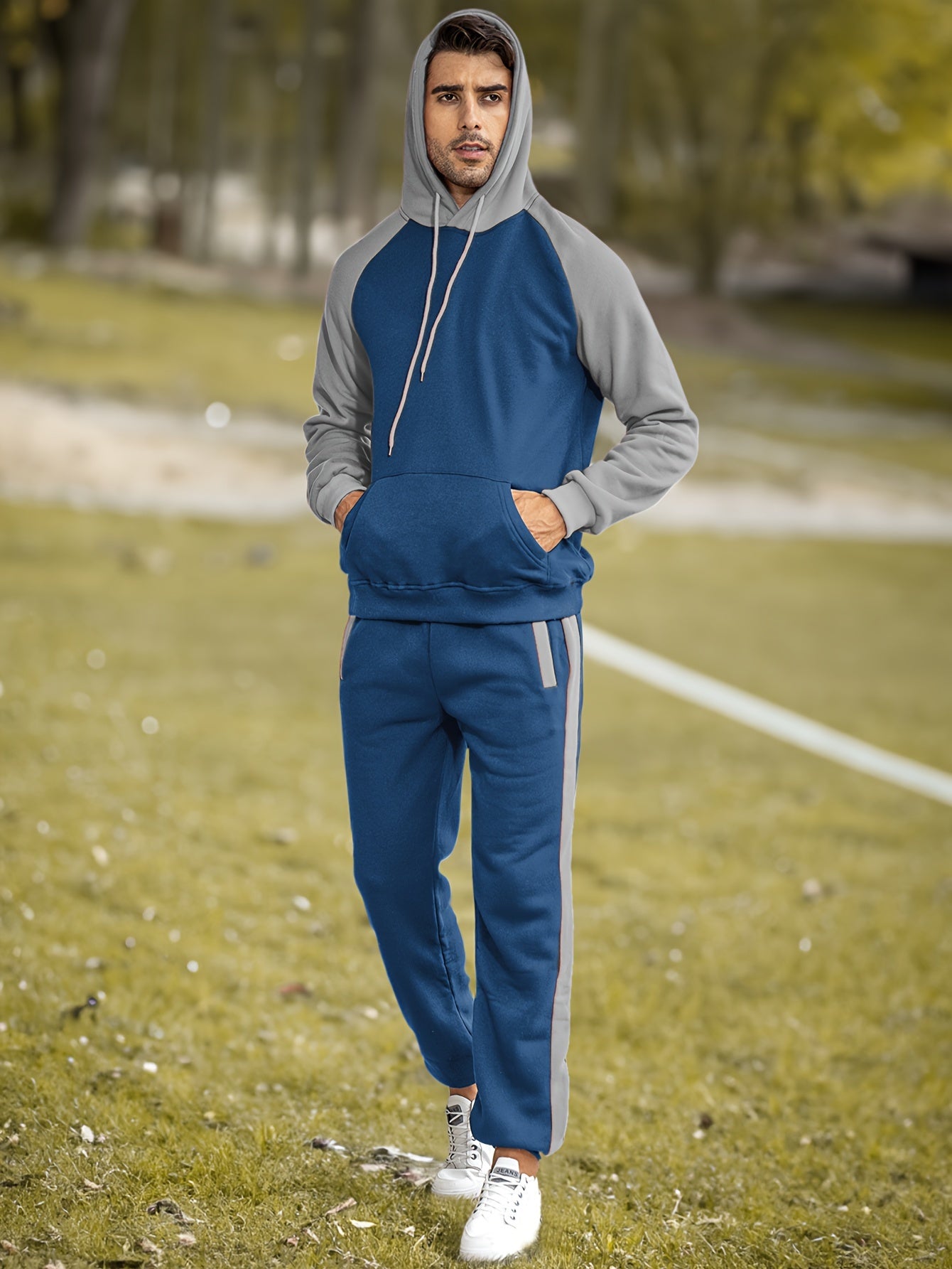 Comfortable Mens Sport Tracksuit with Hoodie and Pants - BritishElegance
