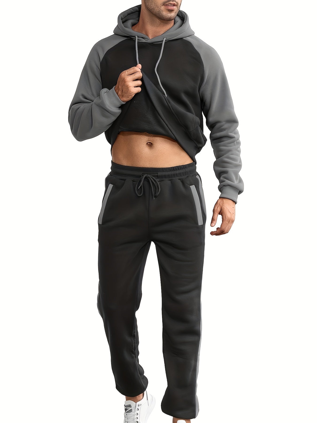 Comfortable Mens Sport Tracksuit with Hoodie and Pants