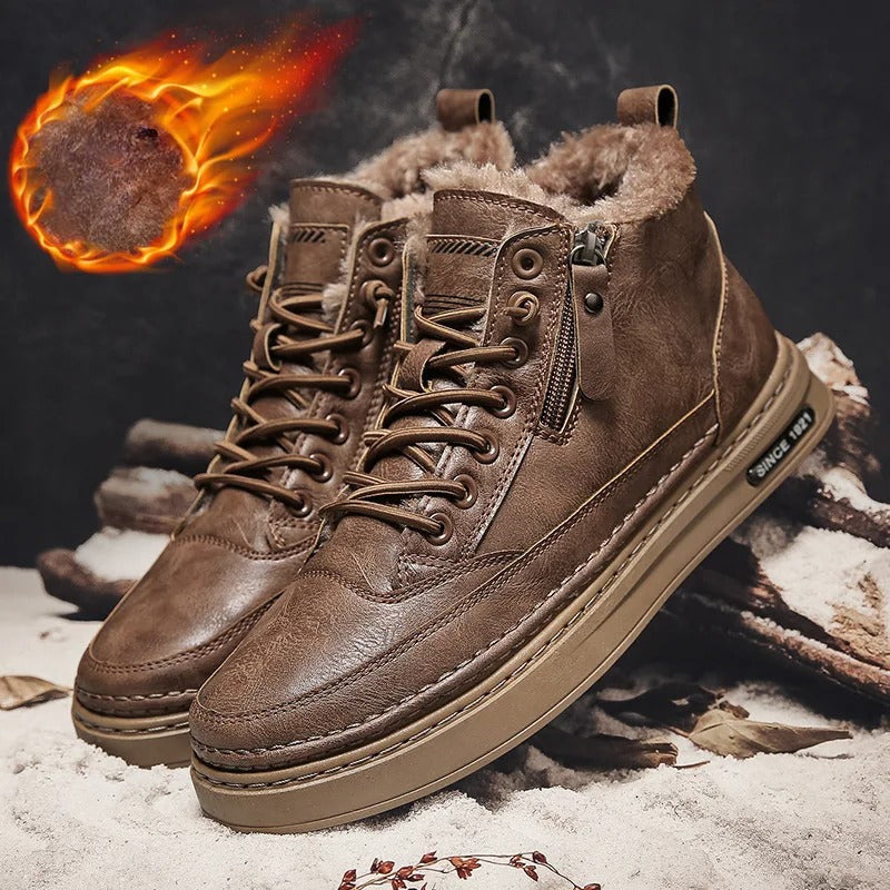 Warm Mens Winter Boots with Fleece Lining