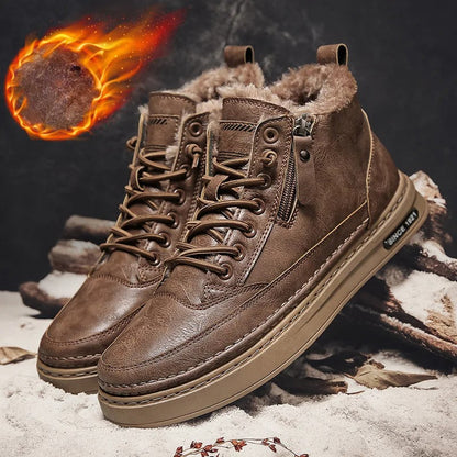 Warm Mens Winter Boots with Fleece Lining