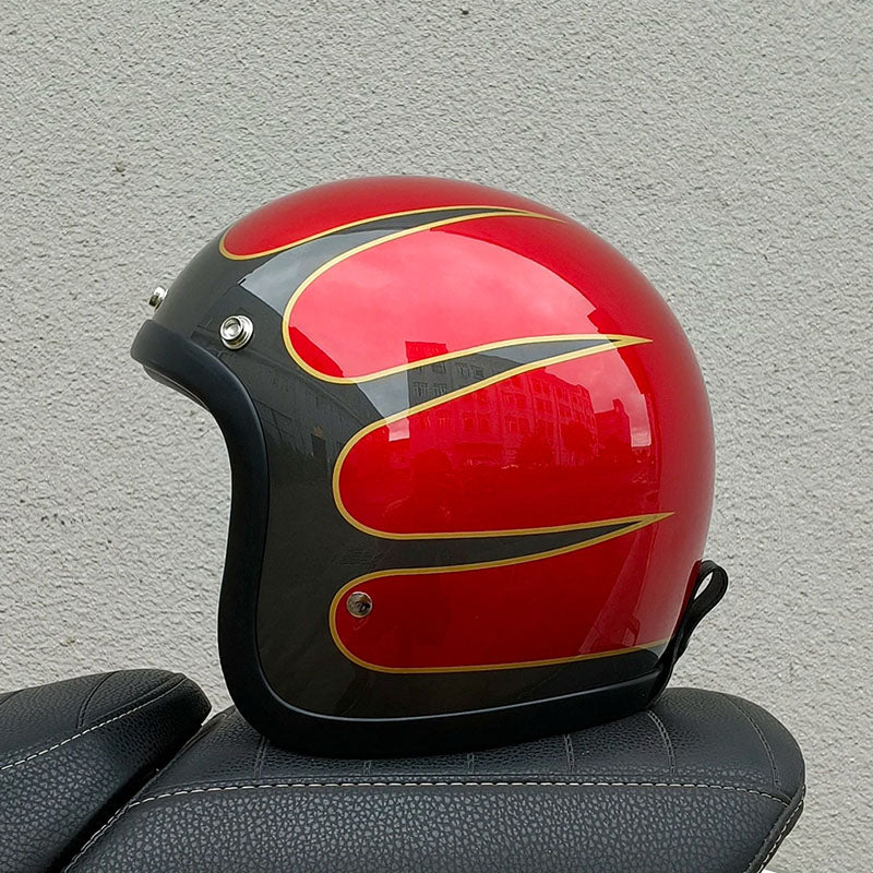 Classic Vintage Motorcycle Helmet DOT ECE Approved