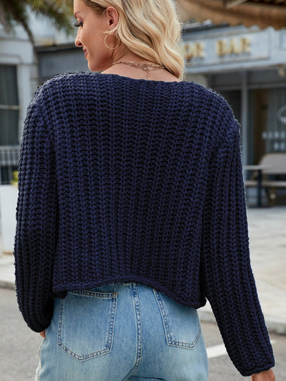 Warm Women's Knit Cardigan with Pockets