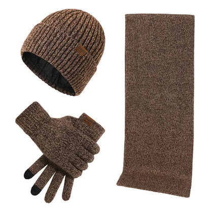 Casual winter set with hat, scarf and gloves for men