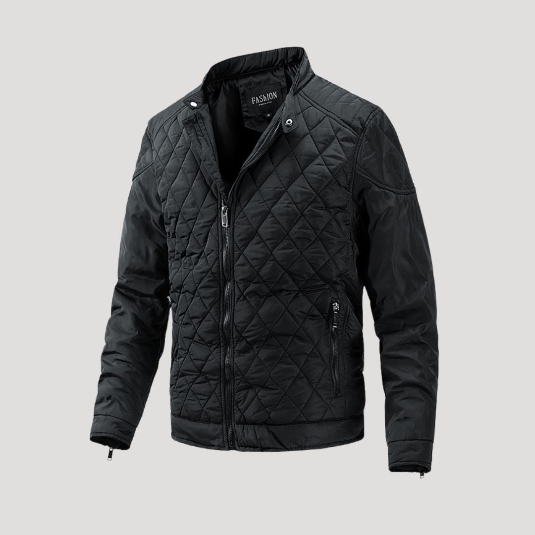 Men’s Winter Diamond Quilted Stand Collar Jacket