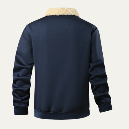 The Torino Men’s Winter Fleece Lined Lambswool Jacket with Fur Collar
