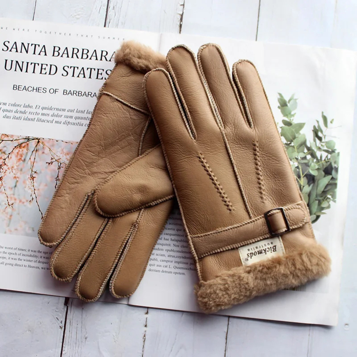 The Brenton Men’s Sheepskin Fur Winter Gloves