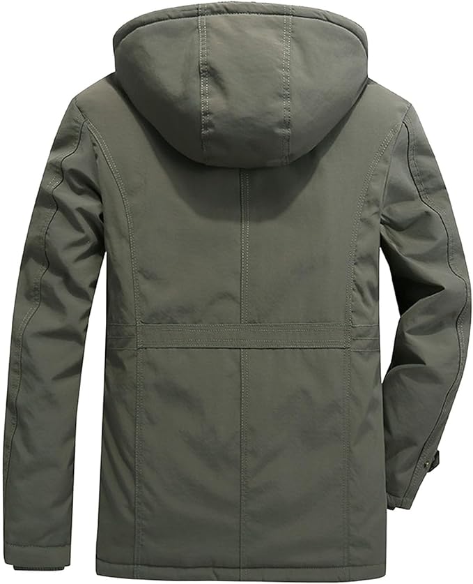 Archie Hooded Relaxed Fit Winter Jacket | Fleece Lined Quilted Shoulders Jacket
