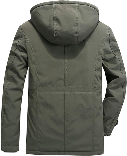 Archie Hooded Relaxed Fit Winter Jacket | Fleece Lined Quilted Shoulders Jacket