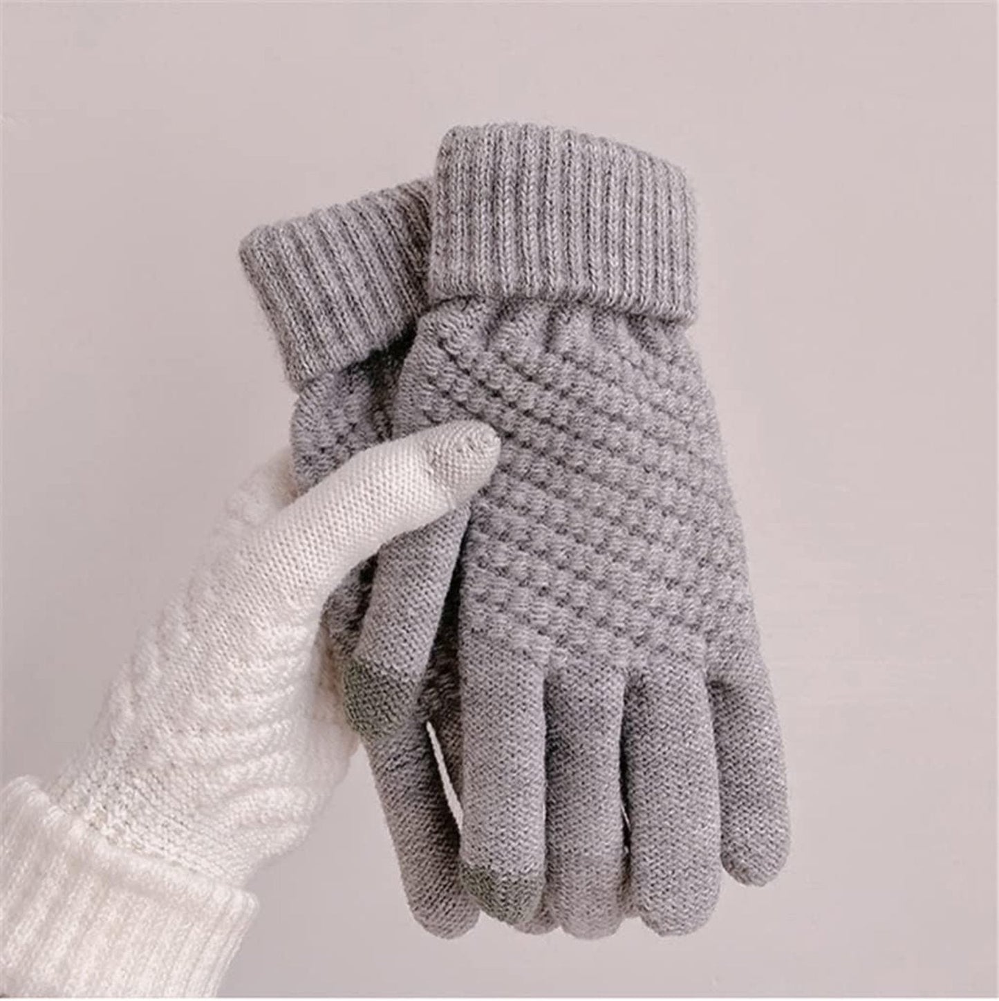 Warm Winter Leather Gloves