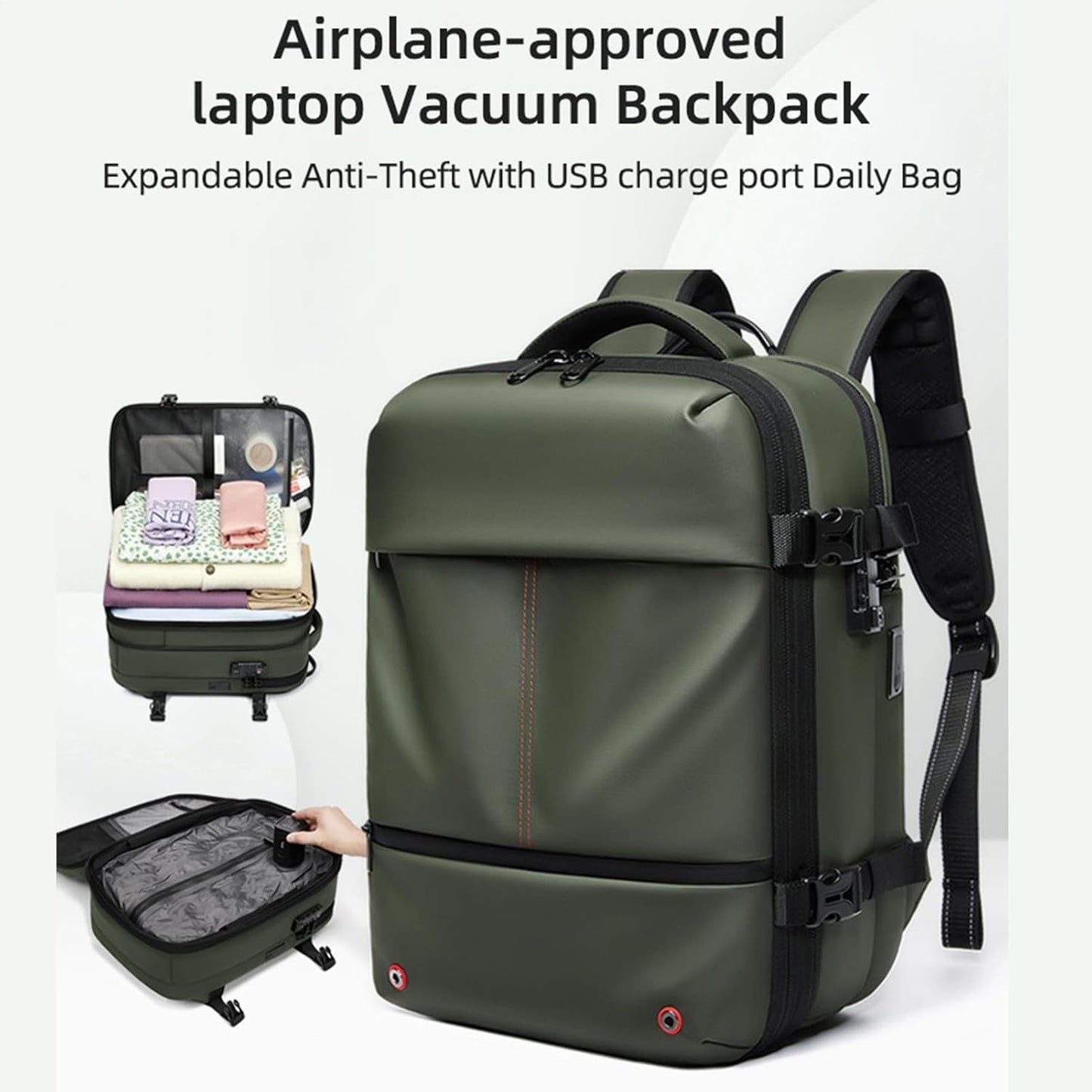 Expandable & Waterproof Travel Backpack with Vacuum Compression – Arvid