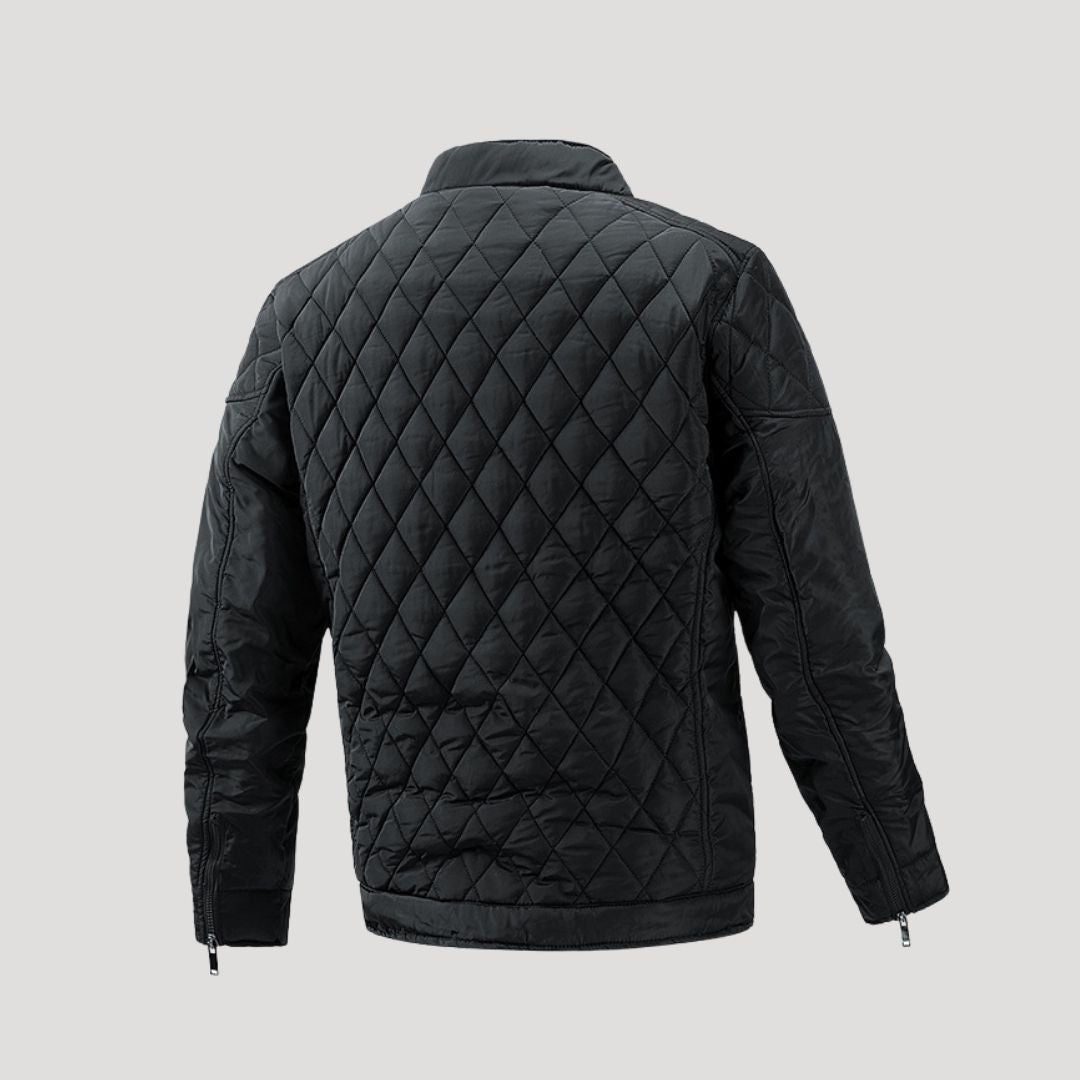Men’s Winter Diamond Quilted Stand Collar Jacket