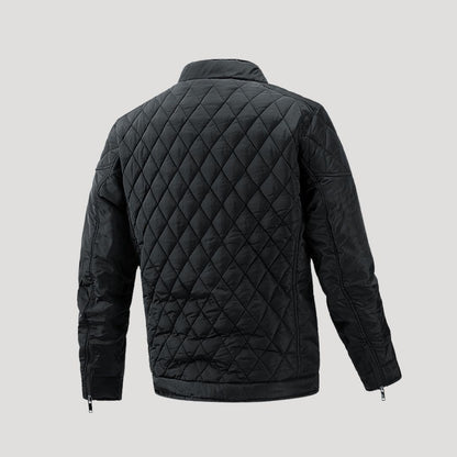 Men’s Winter Diamond Quilted Stand Collar Jacket