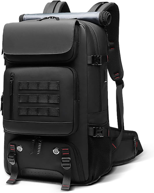 50L Waterproof Travel Backpack with Shoe Compartment & USB Port