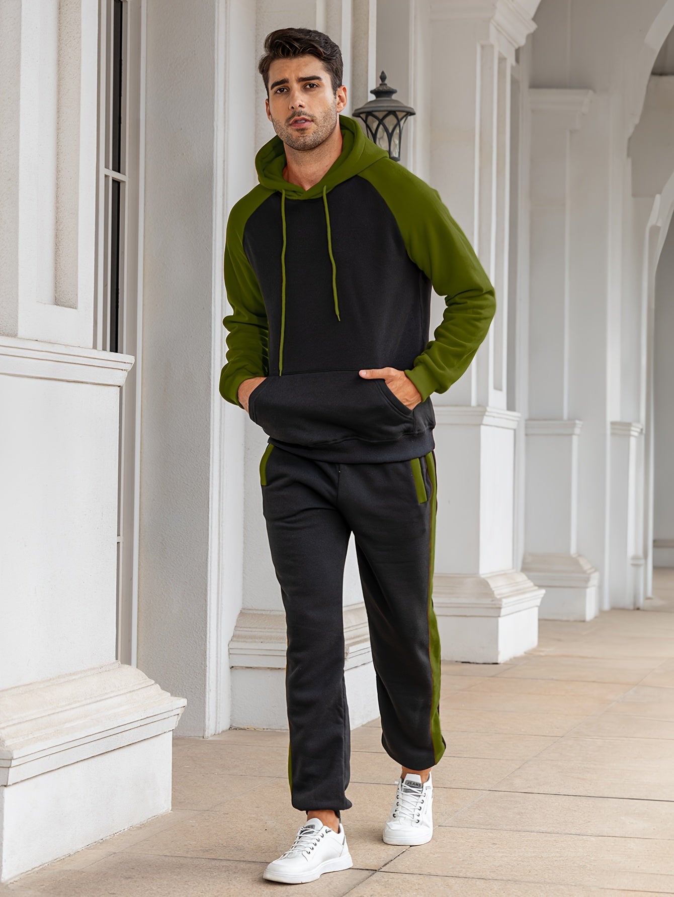 Comfortable Mens Sport Tracksuit with Hoodie and Pants