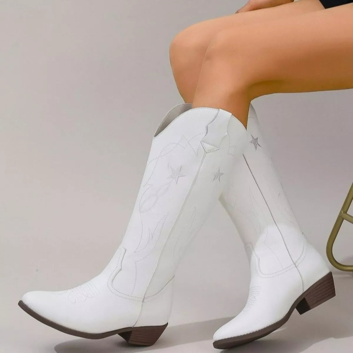 Rugged Country Embroidered Riding Boots