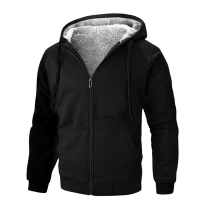 Men’s Color Block Sherpa Lined Zip Hoodie