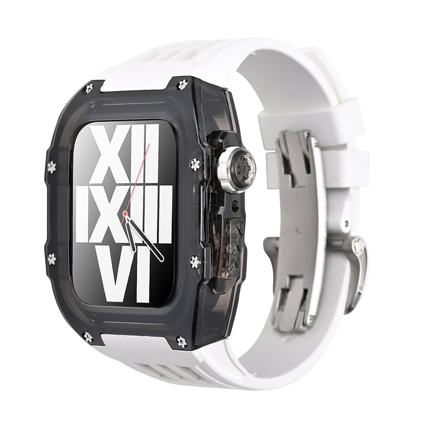 Stylish Fluoro Band & Black Case For Apple Watch