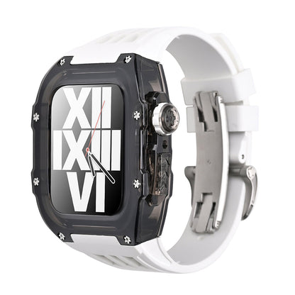 Stylish Fluoro Band & Black Case For Apple Watch