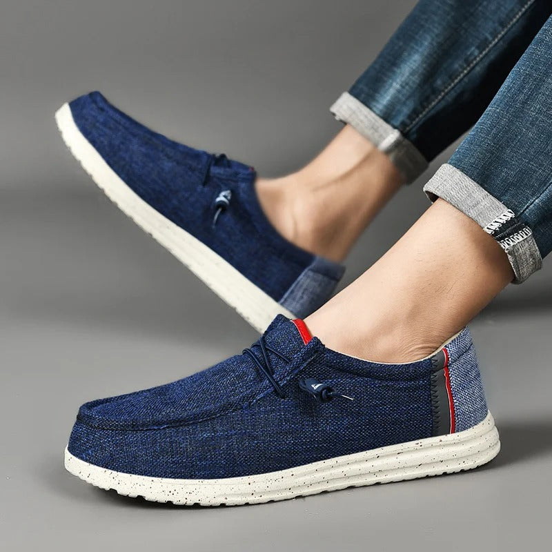 Comfortable Denim Slipper with Contrast Details - BritishElegance