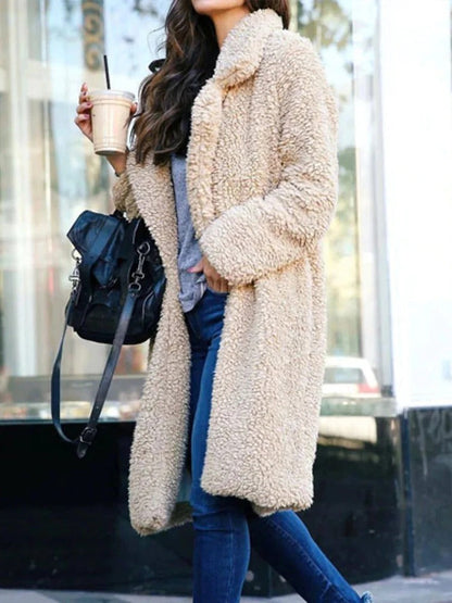 Sietske | Soft women's fleece teddy coat, long cut