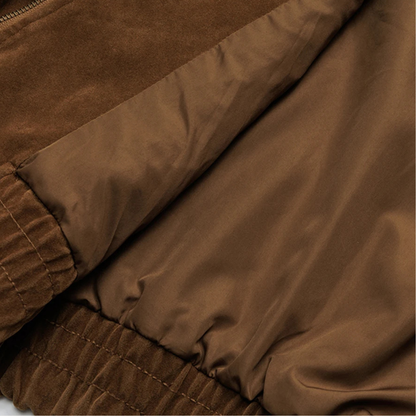 The Caldaro Men’s Retro Zip Up  Suede Bomber Jacket