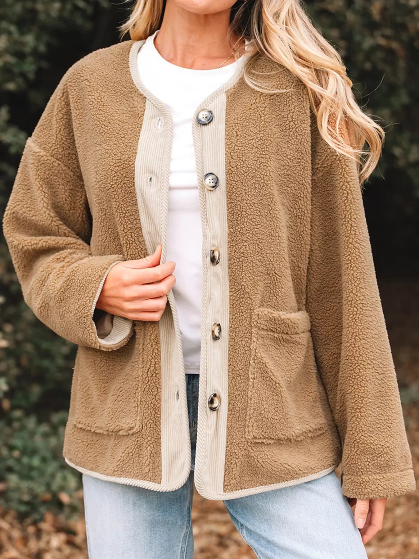 Soft Fleece Women's Button Teddy Coat - BritishElegance