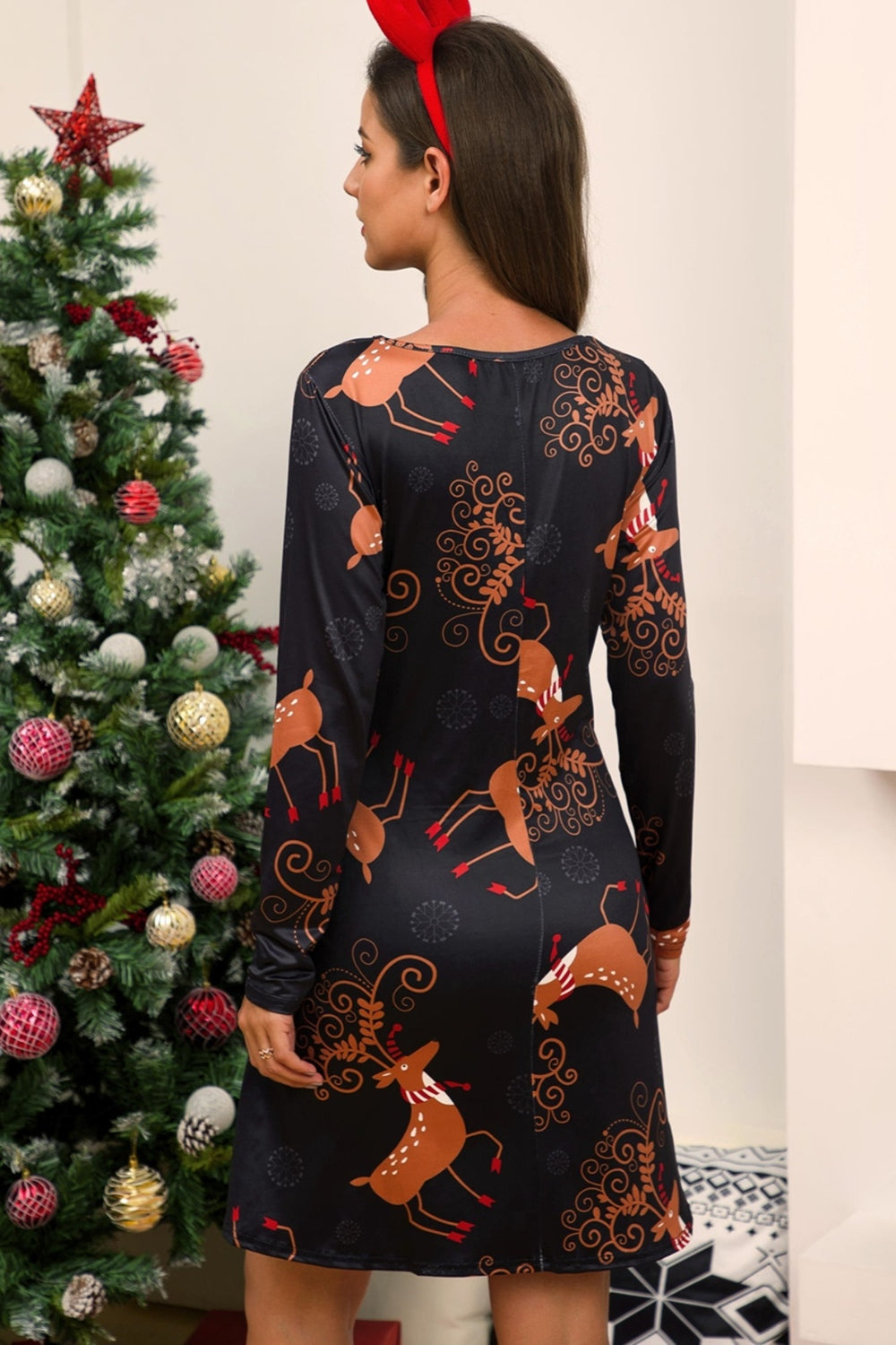 Holiday Red Long Sleeve Knit Dress