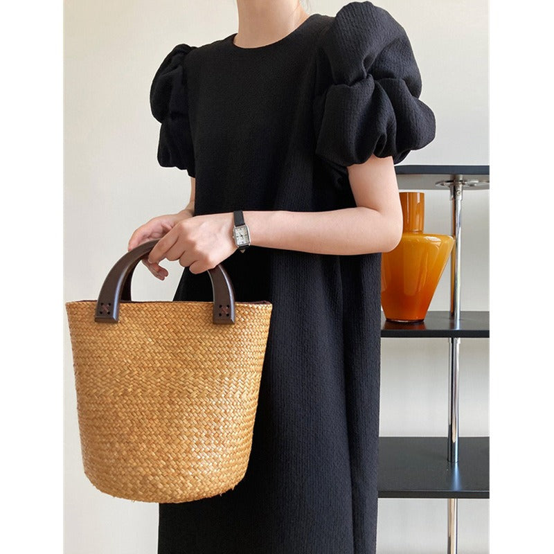 Chic Ladies Summer Sundress with Puffy Sleeves