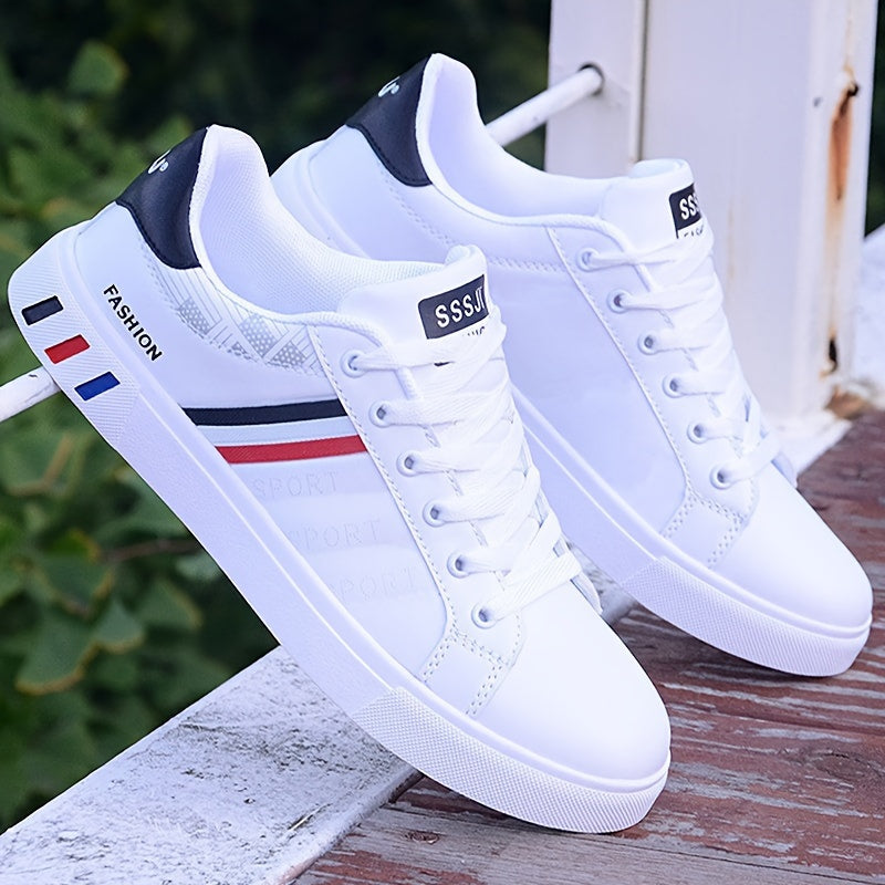 Casual Lightweight Mens Sneakers With Colorful Stripe Pattern - BritishElegance