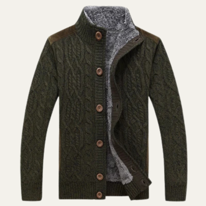 The Cernobbio Men's Thick Knitted Warm Fleece Winter Cardigan