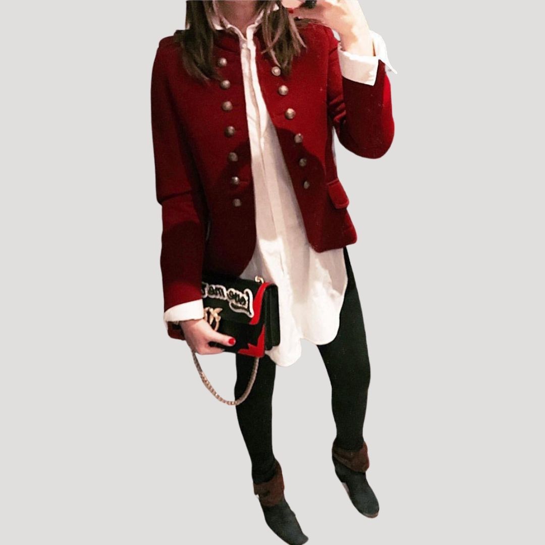 Classic Women's Army Style Button Down Jacket