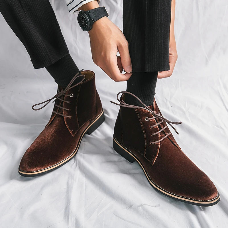 Classic Formal Leather Boots with Laces