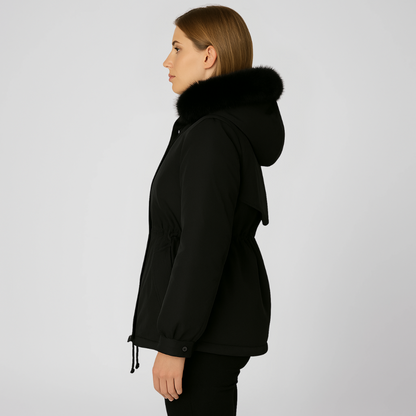 Neriva | ArcticGlam Coat - Fashionable Winter Wear Featuring a Cozy Fur Hood