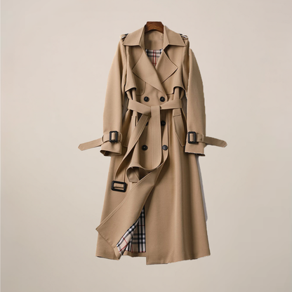 Women’s Classic Belted Trench Coat – Timeless Double-Breasted Design