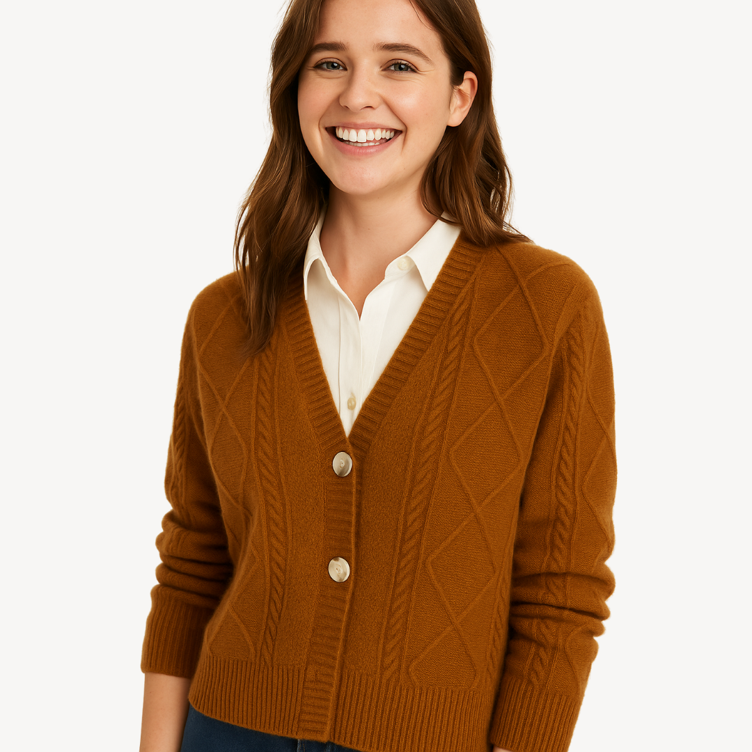 Button-Front Knit Cardigan for Women