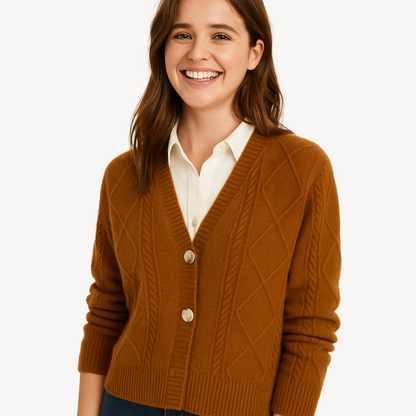 Button-Front Knit Cardigan for Women