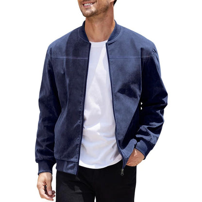 Men’s Casual Suede Look Bomber Jacket