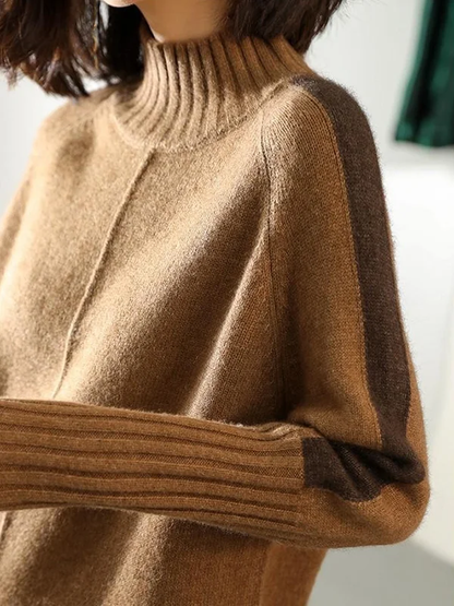 Warm Women's Cable Knit Turtleneck Sweater Dress - BritishElegance