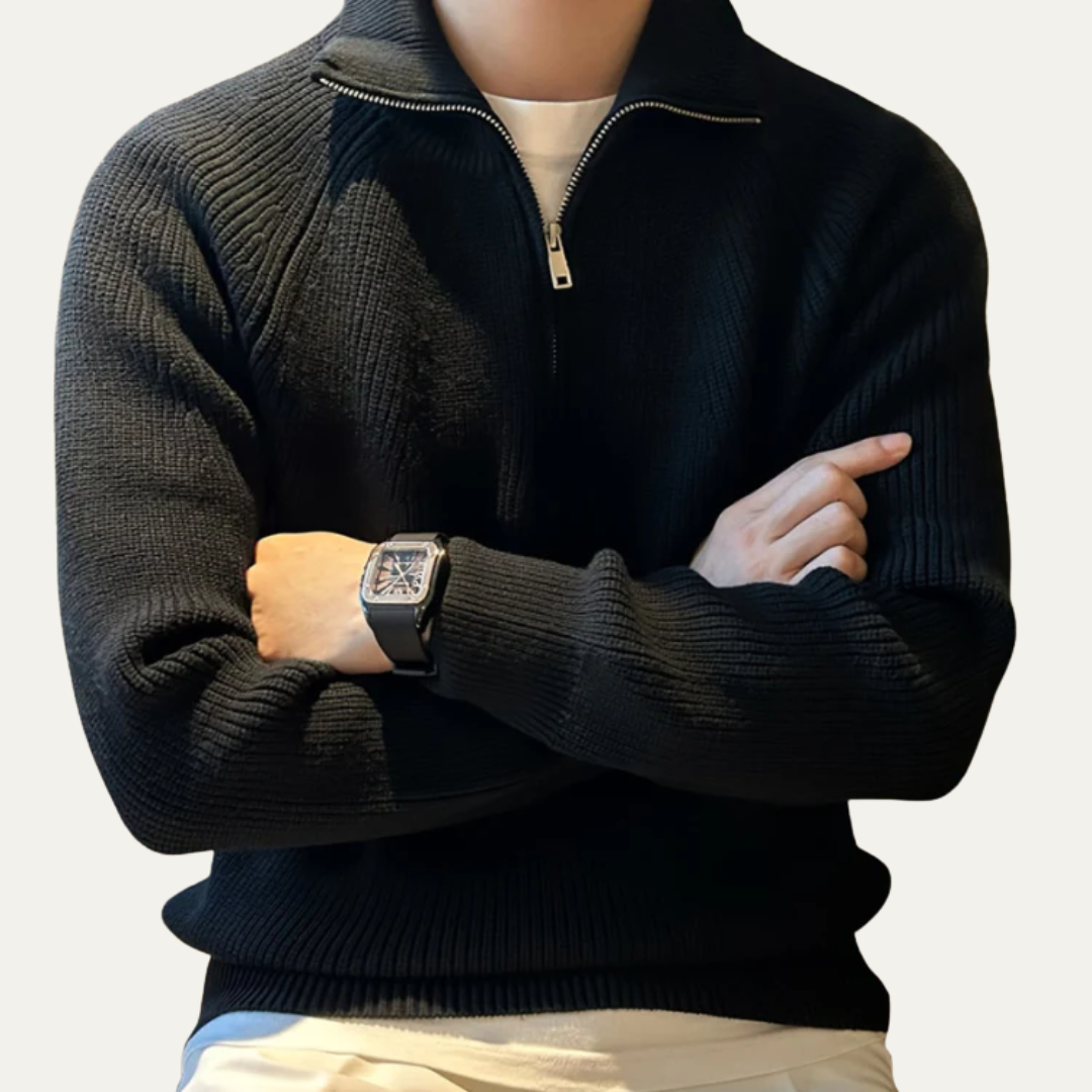 Men’s Classic Style Heavy Knit Quarter Zip