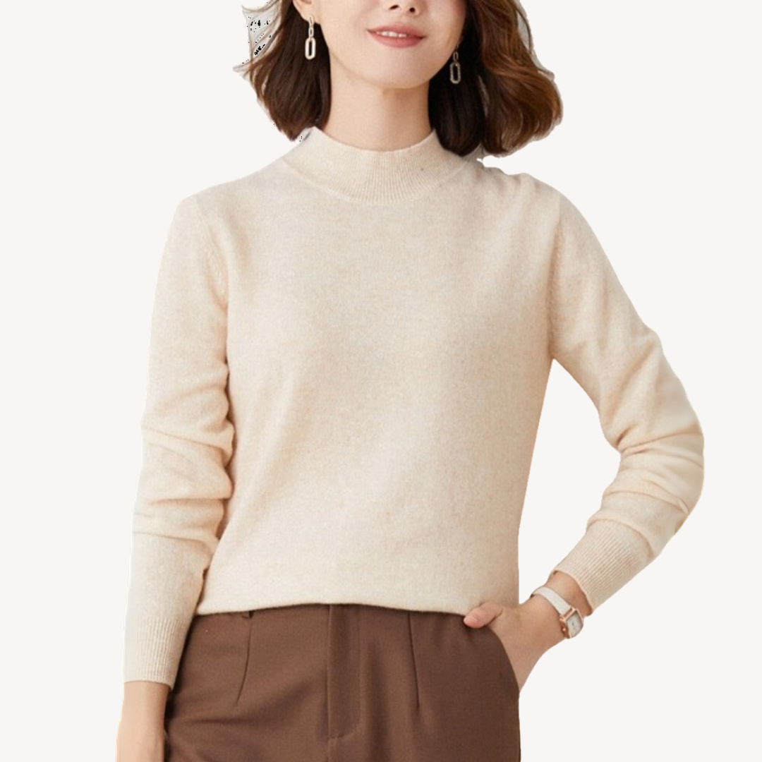 Mock Neck Cashmere Sweater Women