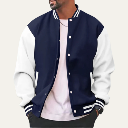 Men’s Classic Contrast Sleeve Varsity Jacket