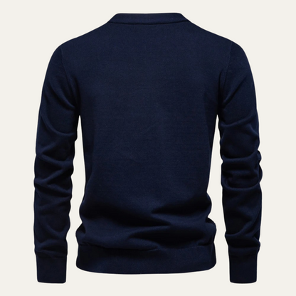 Men’s Basketweave Knit V Neck Button Cardigan