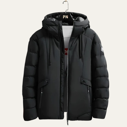 Men’s Hooded Wide Quilt Full Zip Puffer Jacket