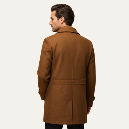 Men’s Military Inspired Wool Blend Mid Thigh Topcoat