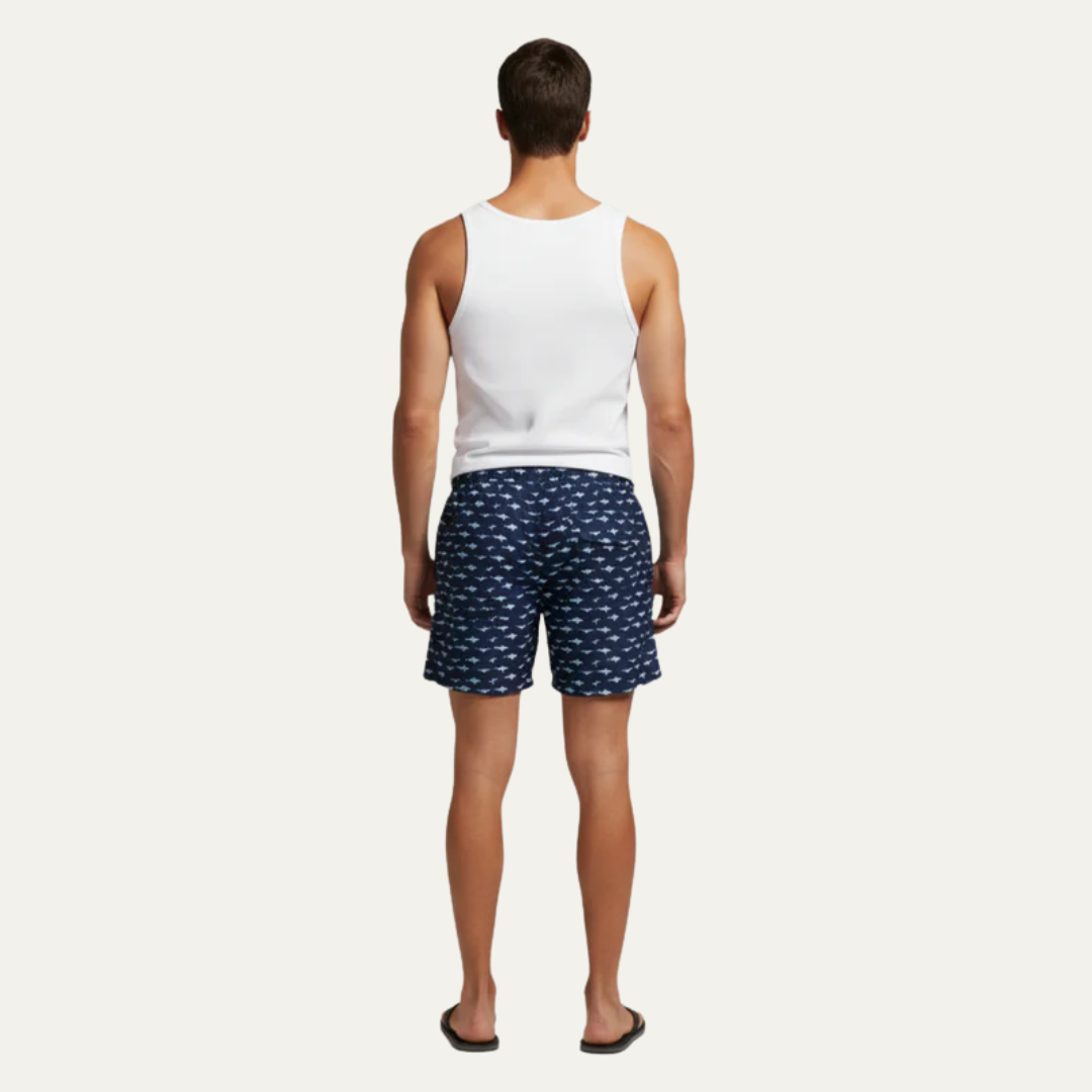 Men’s Striped Drawstring Board Shorts