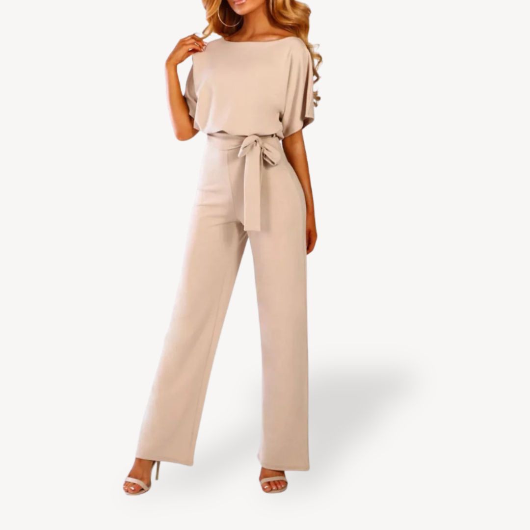 Women's Elegant Wide Leg Polyester Jumpsuit